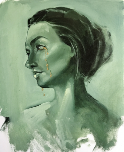 1.2 Advanced PaintingAnel TulegenovaAlmaty, Kazakhstan  |  DOS EducationGolden Tears (diptych) Oil on canvas and acqua bronze